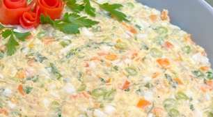 Salada de maionese clássica e bem temperada, o acompanhamento indispensável para o seu almoço em família