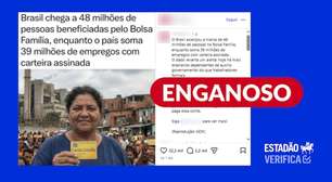 Postagem engana ao comparar números de beneficiários do Bolsa Família e de empregos formais