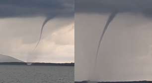 Tromba d´água se forma durante temporal e assusta moradores em Santa Catarina