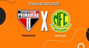 Primavera x Mirassol, AO VIVO, com a Voz do Esporte, às 18h