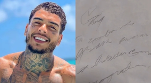 Mãe de MC Kevin mostra nas redes carta psicografada do filho