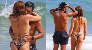 Leticia Spiller é flagrada dando beijão no namorado português em praia do Rio