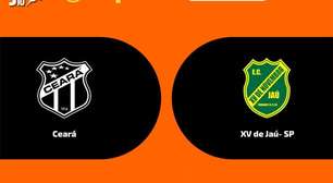 Ceará x XV de Jaú, AO VIVO, com a Voz do Esporte, às 20h