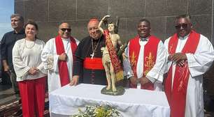 Imagem peregrina de São Sebastião visita o Cristo Redentor