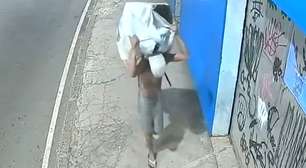 Vídeo flagra bandido levando ar-condicionado após furto em academia no RJ