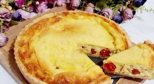 Como fazer torta de tomate, presunto e queijo tipo quiche para uma refeição leve e sofisticada
