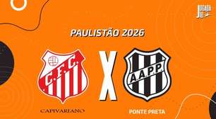 Capivariano x Ponte Preta, AO VIVO, com a Voz do Esporte, às 17h