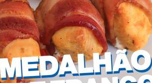 Como fazer medalhão de frango com bacon suculento e douradinho para nunca mais querer frango de outro jeito