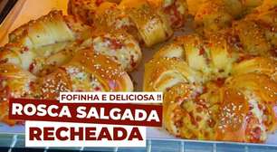 Rosca salgada recheada fofinha e super deliciosa em uma receita fácil e rápida para o seu lanche