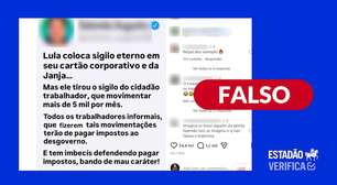 Governo não impôs sigilo eterno a cartão corporativo, nem quebrou sigilo de Pix acima de R$ 5 mil