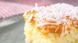 Bolo gelado de coco e doce de leite: a combinação perfeita e molhadinha para a sua sobremesa