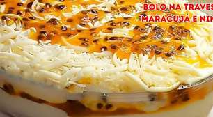 Bolo de maracujá na travessa com leite ninho: uma sobremesa especial, fácil de fazer e surpreendente