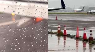 Motor de avião pega fogo durante decolagem em aeroporto de Florianópolis