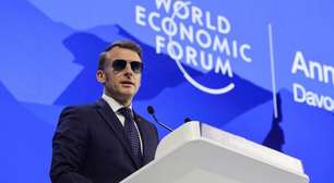 Em Davos, Macron alerta contra a 'lei do mais forte' e critica tarifas dos EUA