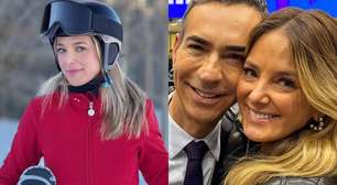 Ticiane Pinheiro aproveita férias na neve e chama atenção de César Tralli