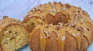Bolo de pé de moleque com doce de leite, uma opção fofinha e irresistível para o seu café da tarde
