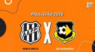 Ponte Preta x São Bernardo, AO VIVO, com a Voz do Esporte, às 20h