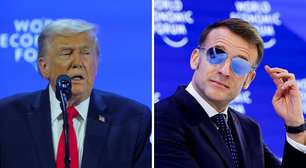 Trump ironiza óculos escuros de Macron ao falar sobre a França em discurso em Davos