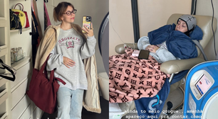 Neta de Carlos Alberto de Nóbrega mostra 1ª quimioterapia: 'Estou tentando ser positiva'