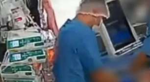 Imagens mostram técnicos de enfermagem presos por matar pacientes em hospital no DF ao lado dos leitos das vítimas