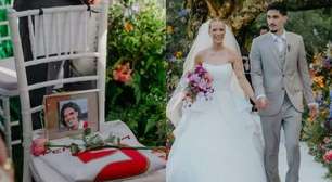 Filho homenageia Fernandão com foto durante seu casamento