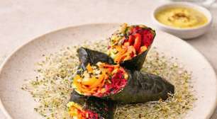 Wrap leve com vegetais ao estilo oriental para dias quentes