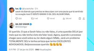 BBB 26: Gil do Vigor é acusado de passar informação para Sarah e toma atitude
