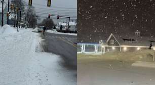 Brasileira mostra cidade de Boston coberta por neve durante nevasca histórica nos EUA