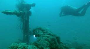Navio naufragado durante 2ª Guerra Mundial foi encontrado por mergulhadores partido ao meio no litoral de SP