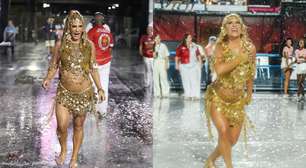 Perrengue! Lore Improta quebra salto na Sapucaí e termina ensaio da Viradouro descalça