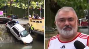 Após cair com carro em canal do Rio, motorista não se abala: 'Tem coisa pior, a violência'