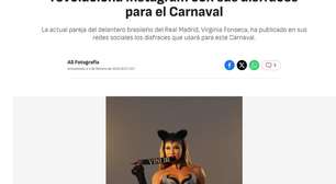 Fotos de Virginia de 'coleira' com nome de Vini Jr. repercurte na imprensa internacional