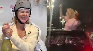 Val Marchiori celebra última quimioterapia com champanhe e buzinaço em SP