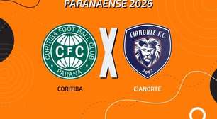 Coritiba x Cianorte: onde assistir, escalações e arbitragem