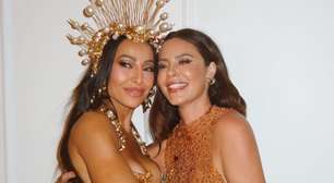 Paolla Oliveira usa look de crochê de R$ 4,4 mil em festa de Sato