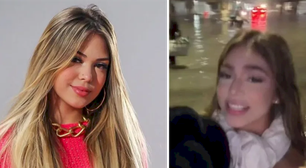 Melody enfrenta alagamento e abandona carro no Rio