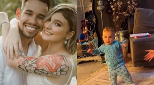 Viúvo de Isabel Veloso emociona a web ao mostrar primeiros passos do filho do casal