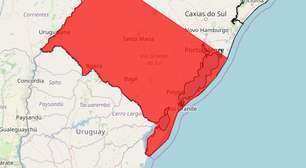 Inmet emite alerta vermelho para tempestade em grande parte do RS