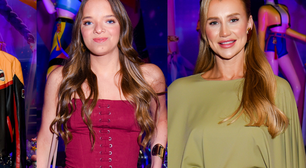 Macacão vinho, verde todo coberto e jeans com jaqueta: os looks de Rafa Justus, Ana Paula Siebert e Fabiana na festa das gêmeas Chiara e Sienna