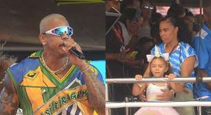 Léo Santana anima Circuito Barra-Ondina com a filha, Liz, que encanta os foliões