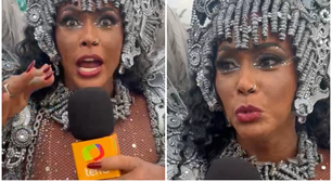 Madrinha do Vai-Vai explica queda na avenida no início do desfile: 'Escorregando muito'