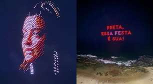 Preta Gil recebe homenagem emocionante com show de drones