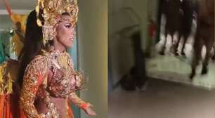 EITA! Prestes a desfilar, musa perde a linha com integrantes da comissão de frente