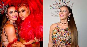 Sem desfilar neste ano, Paolla Oliveira mostra como aproveitou o 1º dia na Sapucaí