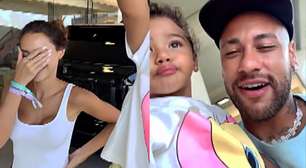 Neymar elogia look de Bruna Biancardi no carnaval em vídeo com Mavie: 'Mamãe estava toda linda'