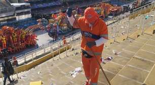 Mais 55,5 toneladas de resíduos foram removidos no Sambódromo e entorno apenas na última noite de desfiles