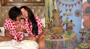 Churrasco com ouro! Zuri, filha de Ludmilla e Brunna Gonçalves, ganha "mesversário" de luxo