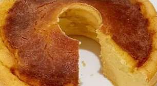 Bolo de flocão cremoso, sem trigo e sem glúten, perfeito para acompanhar um café fresquinho