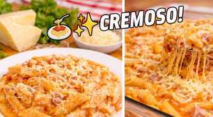 Macarrão de panela de pressão, para um almoço completo, rápido, prático e muito cremoso