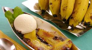 Banana flambada com sorvete de creme: uma sobremesa bem fácil de preparar